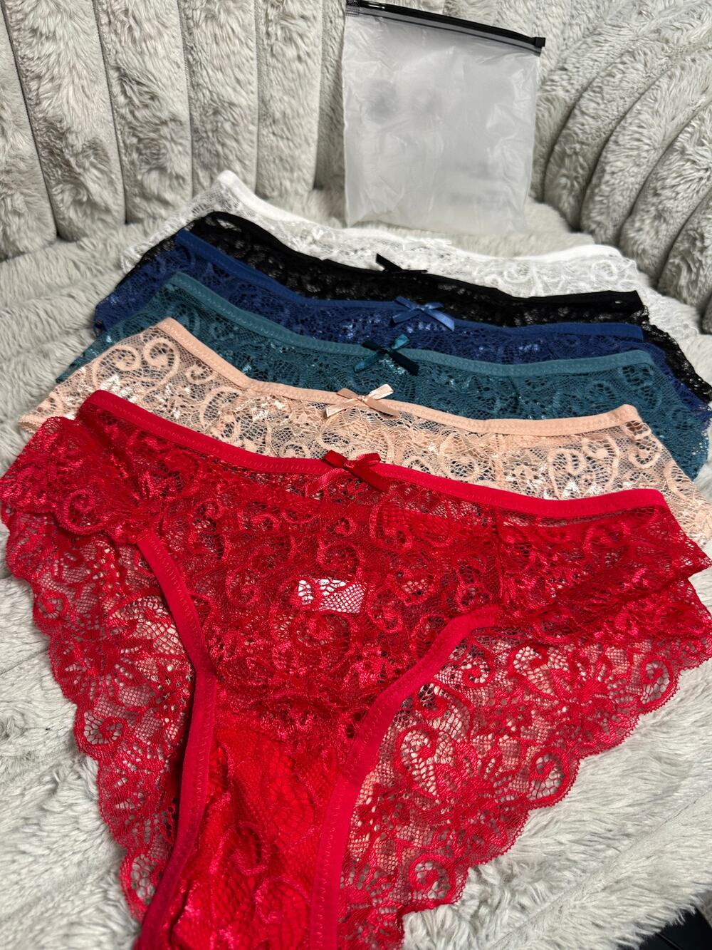 Womens XL Lace Bikini Panties 6 Pack Multicolor Sheer Floral Underwear New